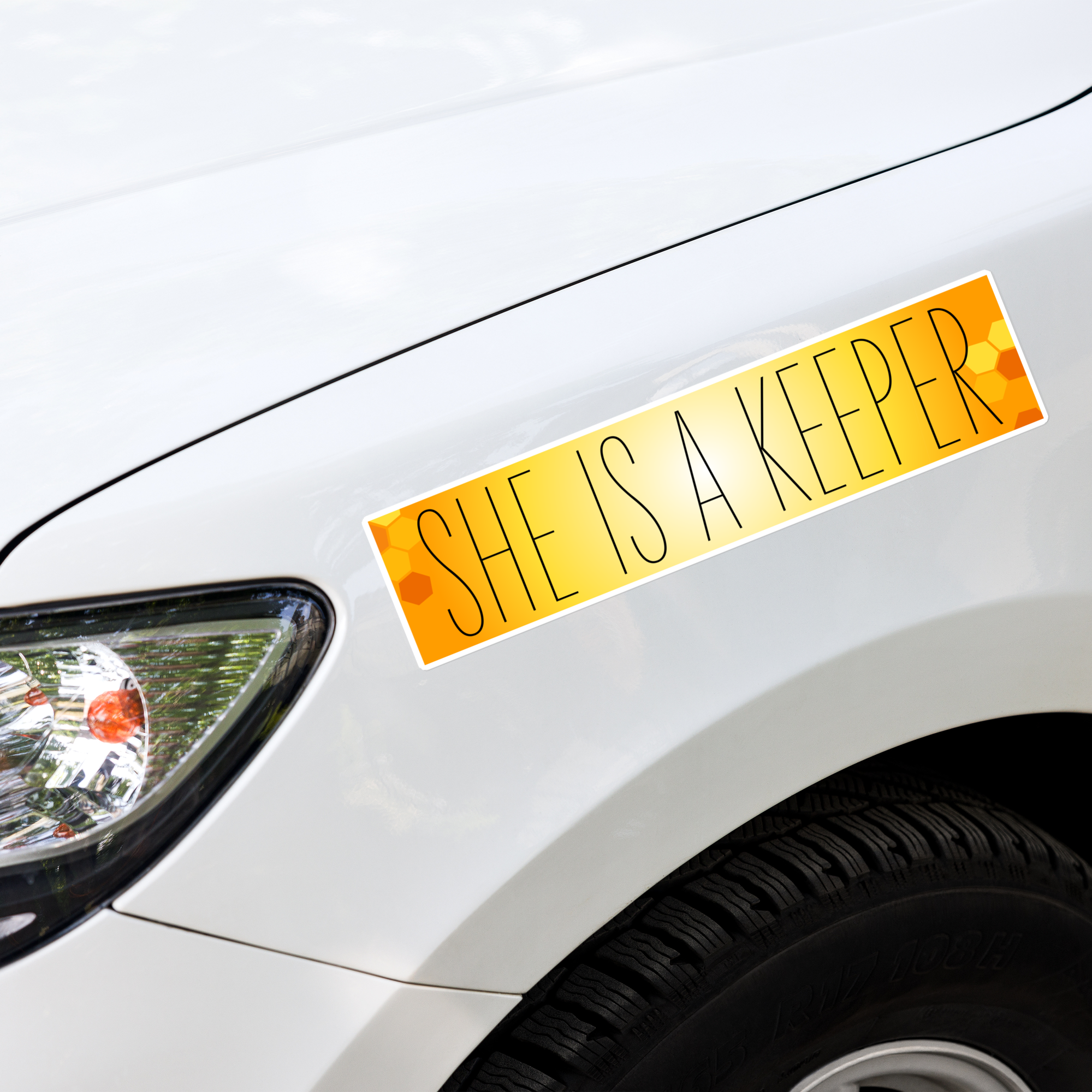 She is a Keeper Bubble-free stickers