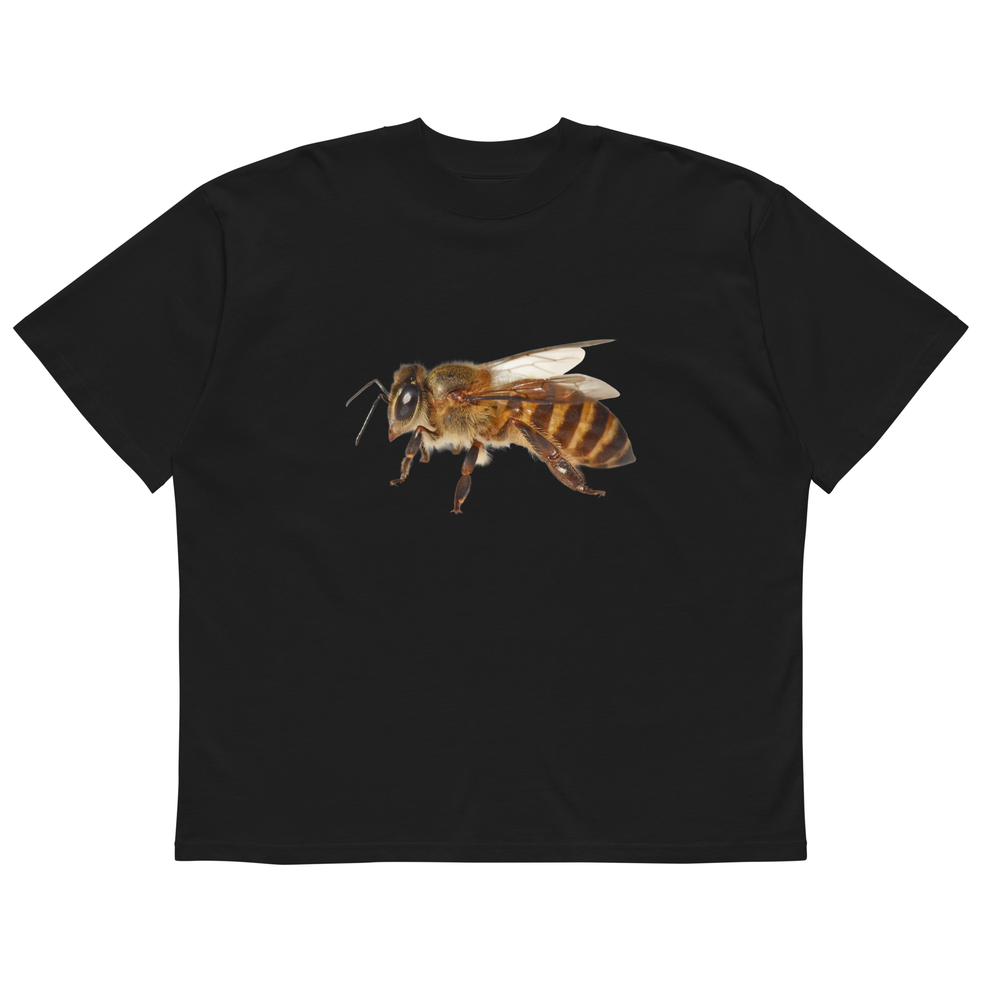 Honeybee Unisex organic oversized high neck t-shirt - Image 2