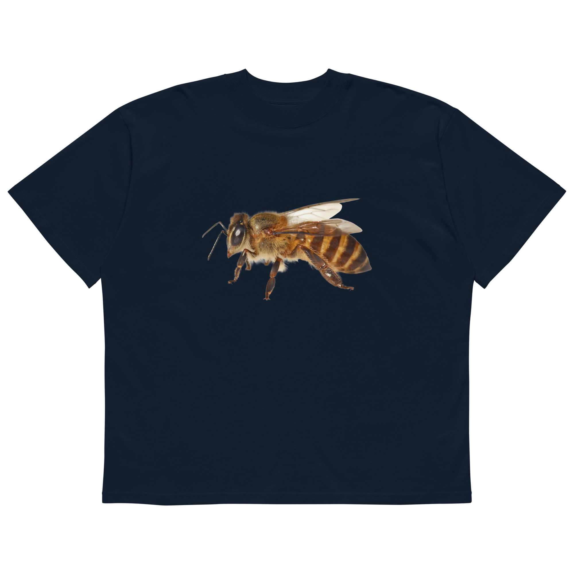 Honeybee Unisex organic oversized high neck t-shirt