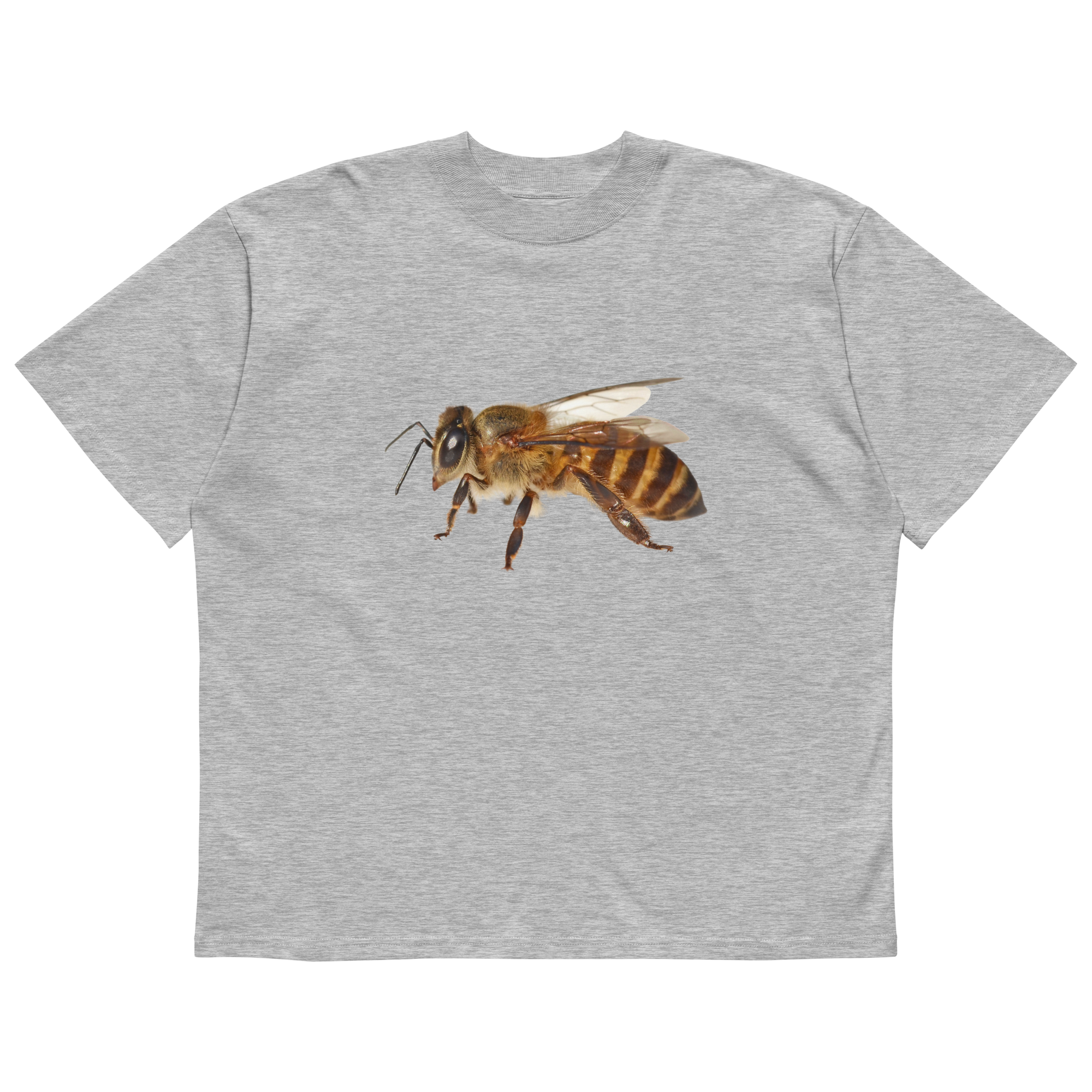 Honeybee Unisex organic oversized high neck t-shirt - Image 3
