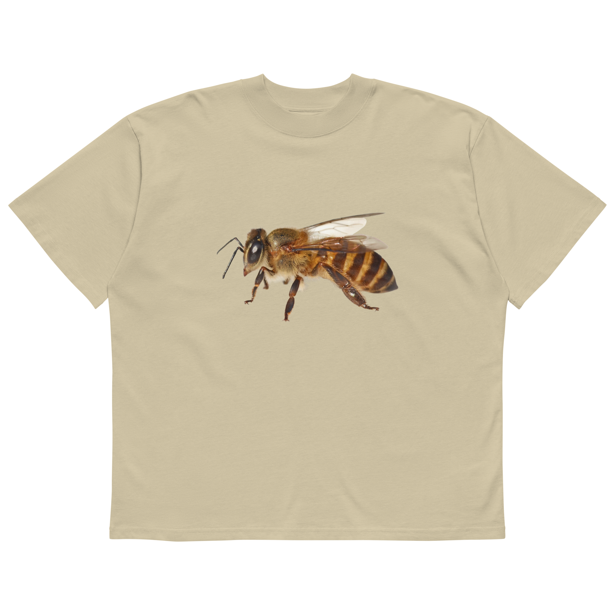 Honeybee Unisex organic oversized high neck t-shirt - Image 4