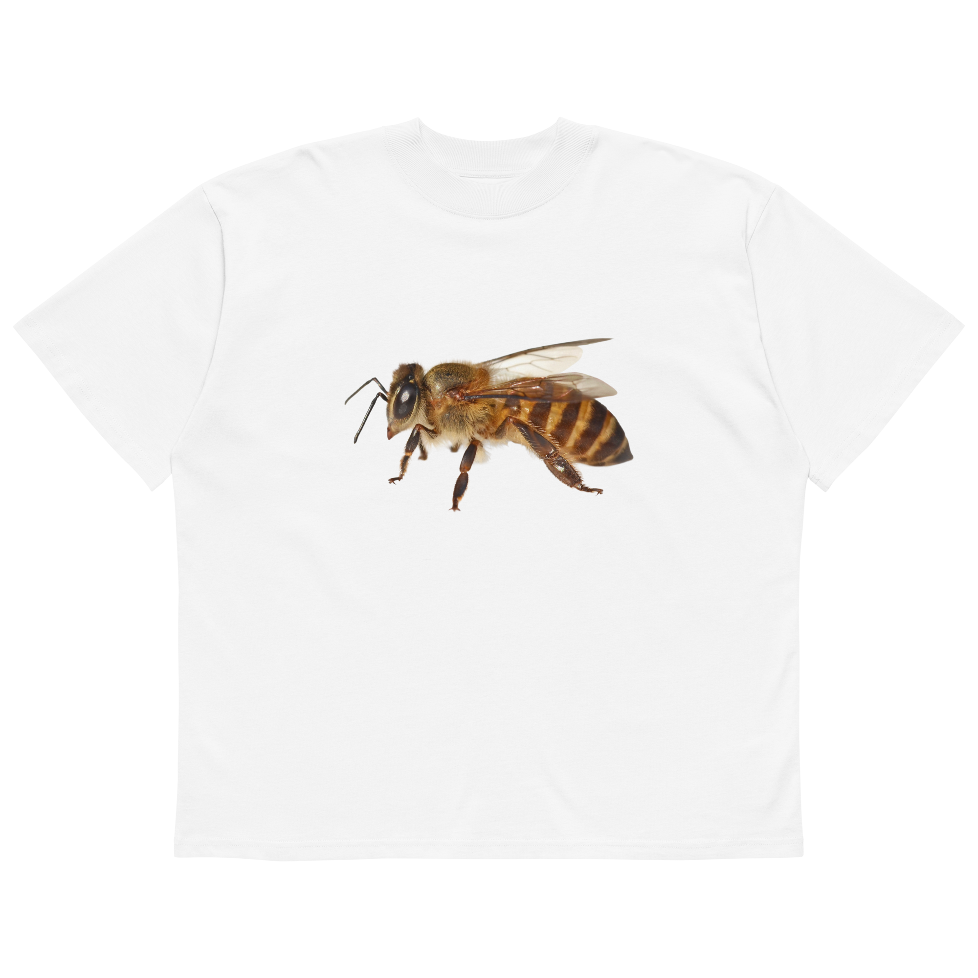 Honeybee Unisex organic oversized high neck t-shirt - Image 5